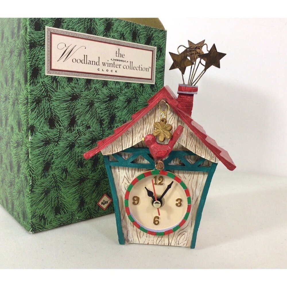Russ Vintage Christmas Clock Tested Battery Included